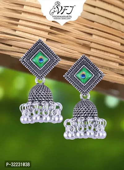 Silver Brass  Jhumkas Earrings For Women-thumb3