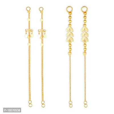 VIVASTRI Golden Alloy  Ear Cuff Earrings For Women-thumb0