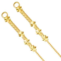 VIVASTRI Golden Alloy  Ear Cuff Earrings For Women-thumb2