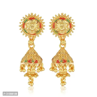 Stylish Golden Alloy Earrings For Women-thumb2