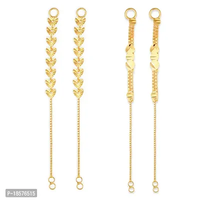 VIVASTRI Golden Alloy  Ear Cuff Earrings For Women