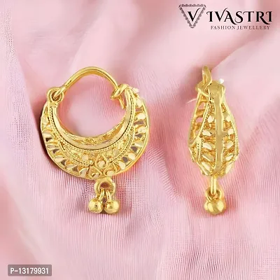 Golden Brass  Studs Earrings For Women-thumb3