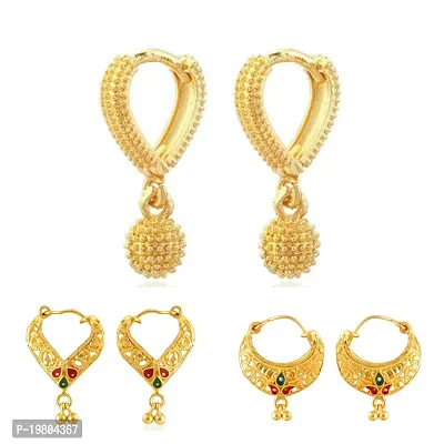 Vivastri Golden  Alloy  Chandbalis Earrings For Women-thumb0