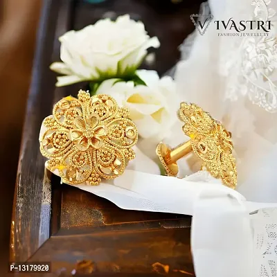 Golden Brass  Studs Earrings For Women-thumb0