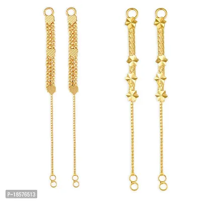 VIVASTRI Golden Alloy  Ear Cuff Earrings For Women