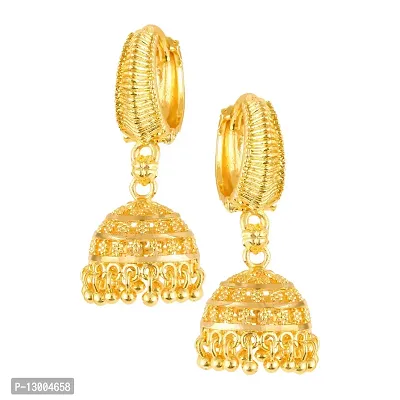 Golden Brass  Jhumkas Earrings For Women