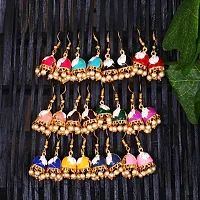Golden Brass  Jhumkas Earrings For Women-thumb1