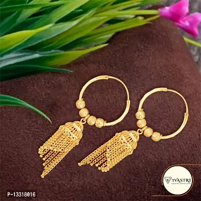 Golden Brass  Studs Earrings For Women-thumb0