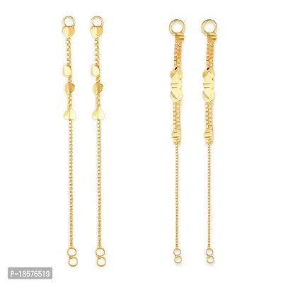 VIVASTRI Golden Alloy  Ear Cuff Earrings For Women