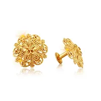 Vivastri's GoldenAlloy Cubic Zirconia Studs Earrings For Women-thumb2