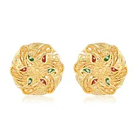 VIVASTRI Golden Alloy  Jhumkas Earrings For Women-thumb1