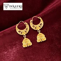 Golden Brass  Jhumkas Earrings For Women-thumb2