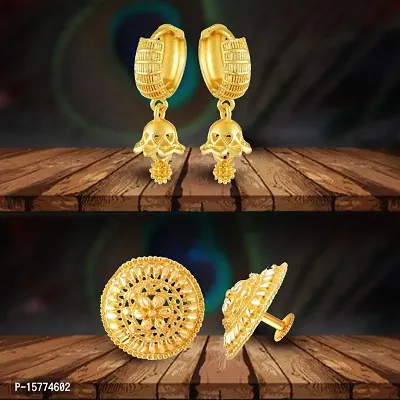 VIVASTRI Golden Alloy  Studs Earrings For Women