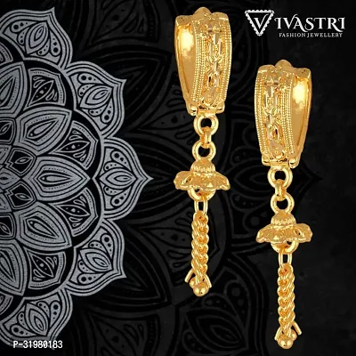 Stylish Golden Alloy Earrings For Women-thumb0