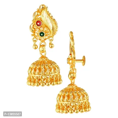 Golden Brass  Jhumkas Earrings For Women-thumb3