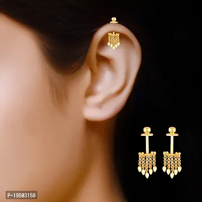 Vivastri Golden Alloy  Drop Earrings Earrings For Women-thumb2