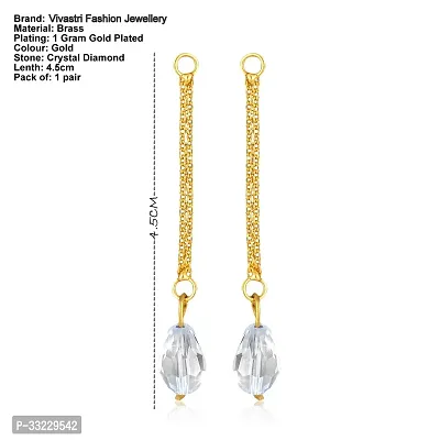 Traditional Golden Alloy Cubic Zirconia Earrings For Women-thumb4