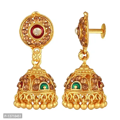 Golden Alloy  Jhumkas Earrings For Women-thumb3