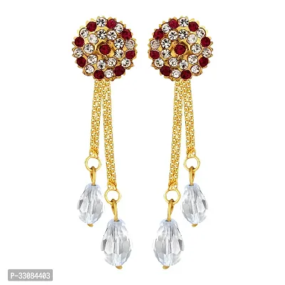 Beautiful Alloy Golden Removable Stud Jhumki Chain Drop Earring For Women-thumb3