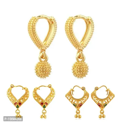 Vivastri Golden  Alloy  Chandbalis Earrings For Women