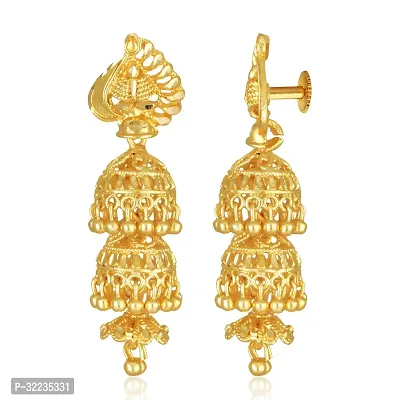 Golden Brass  Jhumkas Earrings For Women-thumb3