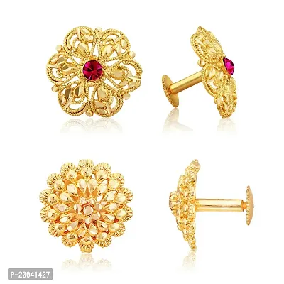 Vivastri's GoldenAlloy Cubic Zirconia Studs Earrings For Women-thumb0