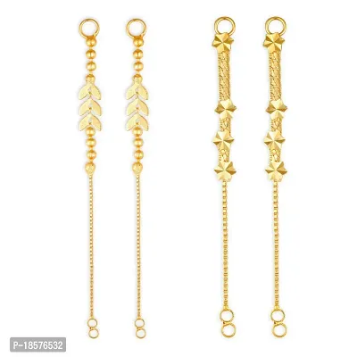 VIVASTRI Golden Alloy  Ear Cuff Earrings For Women