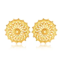 Golden Brass  Studs Earrings For Women-thumb3