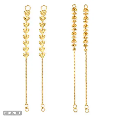 VIVASTRI Golden Alloy  Ear Cuff Earrings For Women