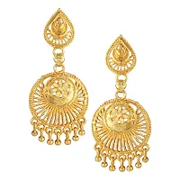 Beige Brass American Diamond Jhumkas Earrings For Women-thumb1