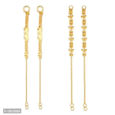VIVASTRI Golden Alloy  Ear Cuff Earrings For Women
