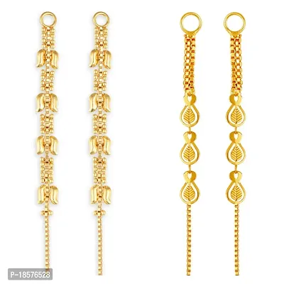 VIVASTRI Golden Alloy  Ear Cuff Earrings For Women