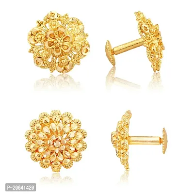 Vivastri's GoldenAlloy Cubic Zirconia Studs Earrings For Women-thumb0