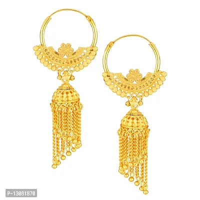 Golden Brass  Jhumkas Earrings For Women-thumb2