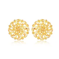 VIVASTRI Golden Alloy  Jhumkas Earrings For Women-thumb1