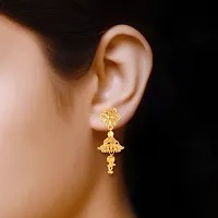 Golden Brass  Jhumkas Earrings For Women-thumb1