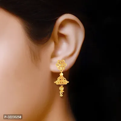 Golden Brass  Jhumkas Earrings For Women-thumb2