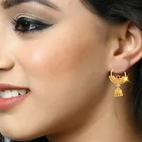 Beige Brass American Diamond Jhumkas Earrings For Women-thumb2