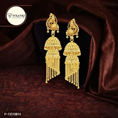 Golden Brass  Studs Earrings For Women-thumb0