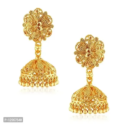 Traditional Alloy Gold and Micron Plated Jhumki Earring valentine day gift valentineday gift for her gift for him gift for women gift for men love gift gifts Valentin-thumb0