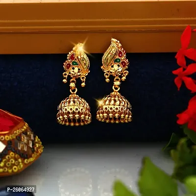 Vivastri'sTraditional 1gm Gold and Micron Plated Alloy Jhumki Earring for Women and Girls Meena  Stylish Jhumki-thumb0