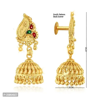 Vivastri'sTraditional 1gm Gold and Micron Plated Alloy Jhumki Earring for Women and Girls Meena  Stylish Jhumki-thumb2