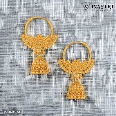 Traditional 1gm Gold and Micron Plated Alloy Jhumka Earring for Women and Girls