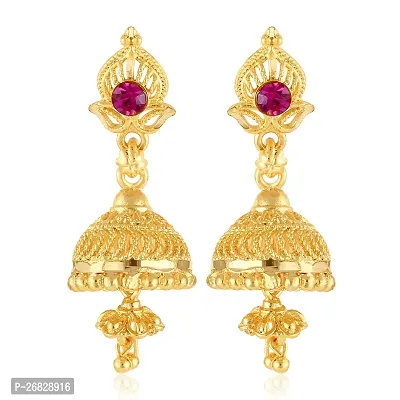 Traditional 1gm Gold and Micron Plated Alloy Jhumka Earring for Women and Girls-thumb0