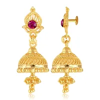 Traditional 1gm Gold and Micron Plated Alloy Jhumka Earring for Women and Girls-thumb2