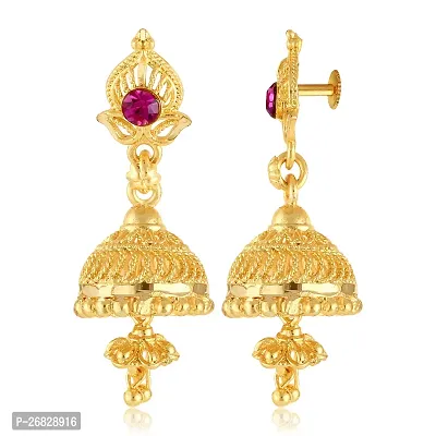 Traditional 1gm Gold and Micron Plated Alloy Jhumka Earring for Women and Girls-thumb3