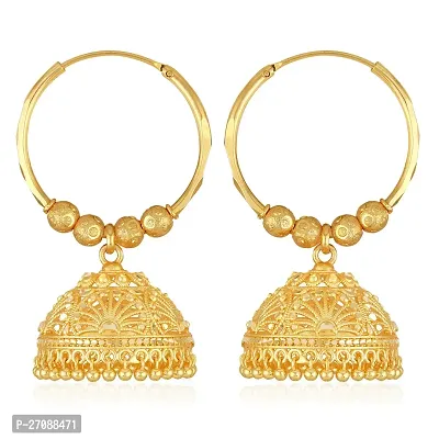 Traditional 1gm Gold and Micron Plated Alloy Jhumka Earring for Women and Girls-thumb4