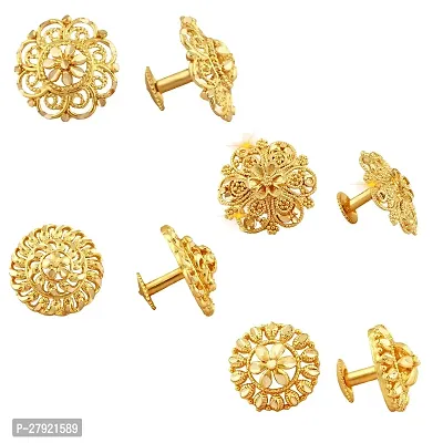 Golden Alloy STUD Earring Combo (4 Pair Earrings )