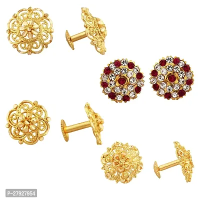 Vivasrtri Golden Alloy STUD Earring Combo (4 Pair Earrings )-thumb0