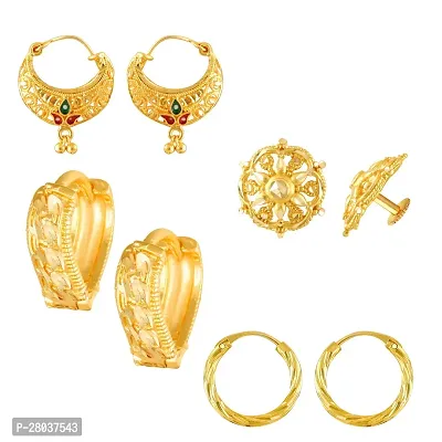 Vivasrtri Golden Alloy STUD Earring Combo (4 Pair Earrings )-thumb0